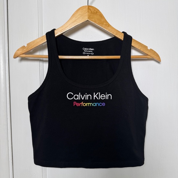 Calvin Klein Women’s Performance Pride Logo Crop Top - Picture 2 of 4